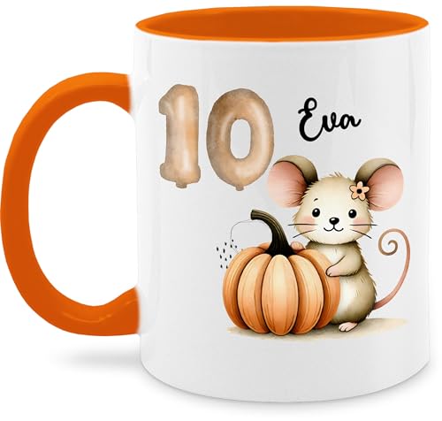 Tasse Tassen 325ml - 10. - Zehnter Geburtstag mit Maus und Kürbis | Motiv 10er Kindergeburtstag mit Name | Herbstliche Geburtstagsfeier 10ter - 325 ml - Orange - mädchengeschenke 10 10th birthday Tasse Tassen 325ml - 10. - Zehnter Geburtstag mit Maus und Kürbis | Motiv 10er Kindergeburtstag mit Name | Herbstliche Geburtstagsfeier 10ter - 325 ml - Orange - mädchengeschenke 10 10th birthday von Geschenk mit Namen personalisiert by Shirtracer