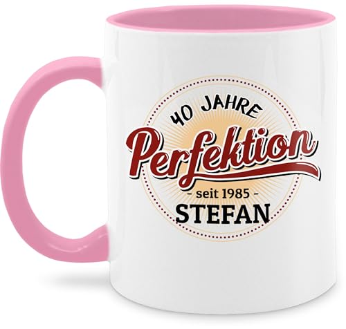 Tasse Tassen 325ml - 40 Jahre Perfektion seit 1985 mit Name I 40. Geburtstag I Vierzigster - 325 ml - Rosa - personalisierte zum 40.mit 40.geburtstag 1983 glühweintassen geschenke frau years von Geschenk mit Namen personalisiert by Shirtracer