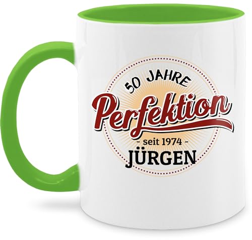 Tasse Tassen 325ml - 50. Geburtstag - 50 Jahre Perfektion - seit 1974-325 ml - Hellgrün - name zum fünfzigsten 1973 teetasse geschenke 50.geburtstag und jähre haferl mann kaffeetasse von Geschenk mit Namen personalisiert by Shirtracer