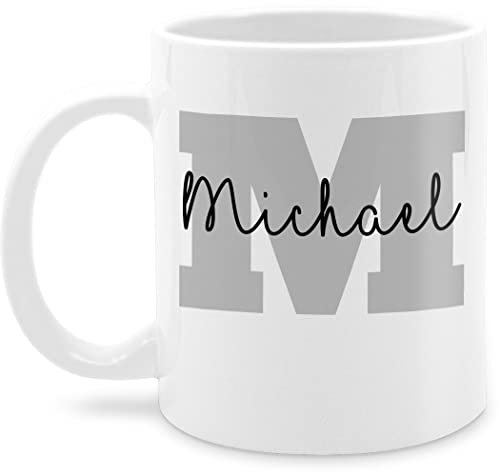 Tasse Tassen 325ml - Anfangsbuchstabe - Anfangsbuchstaben Name I Persönliches Geschenk Personalisiert mit Namen bedrucken I Initialen I Custom Buchstabe I Wunschname - 325 ml - Weiß - tee von Geschenk mit Namen personalisiert by Shirtracer