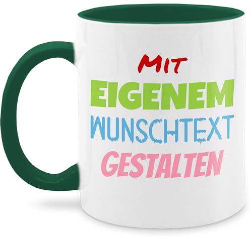 Tasse Tassen 325ml - Aufdruck selbst gestalten - Wunschtext - 325 ml - Petrolgrün - text selbstgestalten bedrucken zum selber drucken kaffeebecher eigenem druck kaffeetassen dem individuell von Geschenk mit Namen personalisiert by Shirtracer