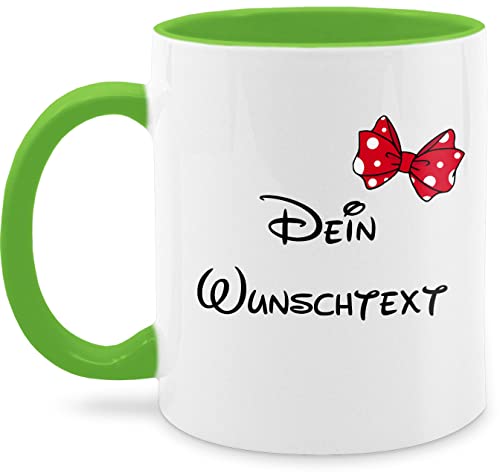 Tasse Tassen 325ml - Aufdruck selbst gestalten - Wunschtext Schleife - 325 ml - Hellgrün - motherday gift personalisiertes beste freundin teetasse namenstasse name personalisierte mug namensbecher von Geschenk mit Namen personalisiert by Shirtracer