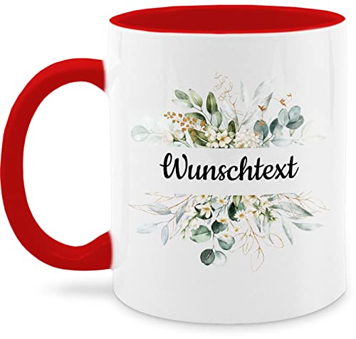 Tasse Tassen 325ml - Aufdruck selbst gestalten - Wunschtext Text I eigener Text - 325 ml - Rot - anpassen custom mug personalisierte blumen glühweintassen blumig selber paartassen 4 zeilen flowers von Geschenk mit Namen personalisiert by Shirtracer