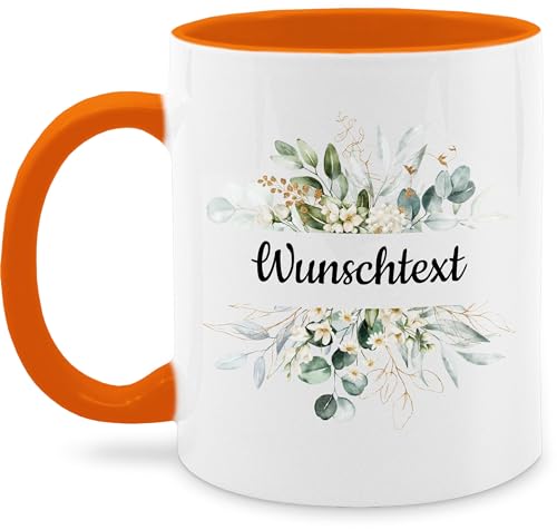 Tasse Tassen 325ml - Aufdruck selbst gestalten - Wunschtext Text I eigener Text - 325 ml - Orange - anpassen custom mug personalisierte blumen glühweintassen blumig selber paartassen 4 zeilen von Geschenk mit Namen personalisiert by Shirtracer
