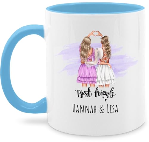 Tasse Tassen 325ml - Best Friends Geschenke Freundinnen Name Weihnachten Beste Freundin Geschenk - 325 ml - Hellblau - partner personalisierte für eine gute seine weihnachtsgeschenke frauen 2 von Geschenk mit Namen personalisiert by Shirtracer