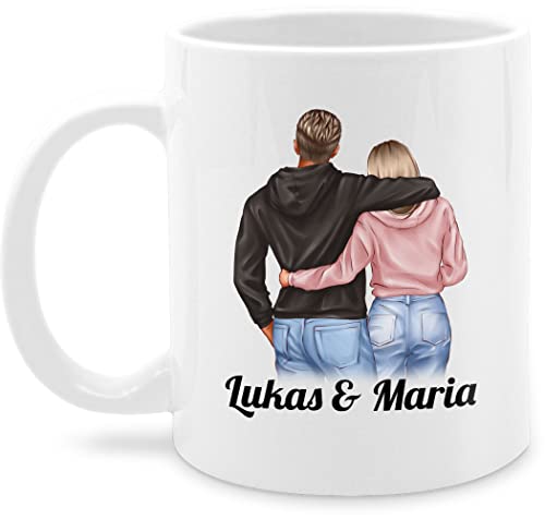 Tasse Tassen 325ml - Freundin - Pärchen Geschenk Valentinstag - personalisiert Pärchen - Valentinstag - Weihnachten - 325 ml - Weiß - geschenke für freundinnen partner couple personalisierte von Geschenk mit Namen personalisiert by Shirtracer