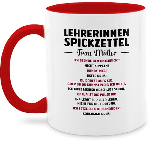 Tasse Tassen 325ml - Geschenke für Lehrerinnen Spickzettel mit Name I Geschenkideen Lehrerinnen lustig I Lustige Lehrerin Weihnachten Geschenk Lehrerin Weihnachten - 325 ml - Rot - gift teacher Tasse Tassen 325ml - Geschenke für Lehrerinnen Spickzettel mit Name I Geschenkideen Lehrerinnen lustig I Lustige Lehrerin Weihnachten Geschenk Lehrerin Weihnachten - 325 ml - Rot - gift teacher von Geschenk mit Namen personalisiert by Shirtracer
