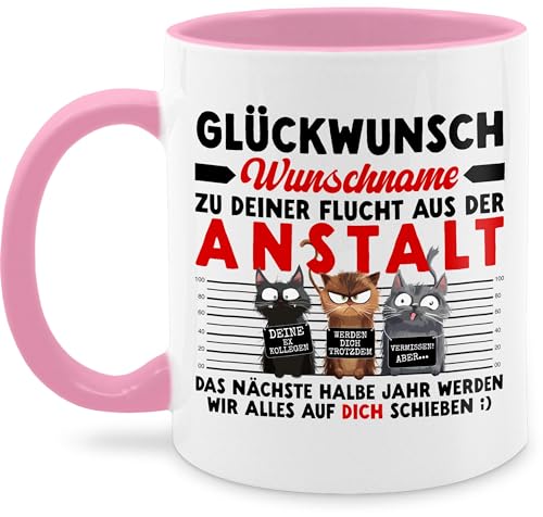 Tasse Tassen 325ml - Glückwunsch zu deiner Flucht aus der Anstalt Abschiedsgeschenk Kollegen | Abschiedsgeschenke für Kollege Geschenk zur Verabschiedung Kollegin - 325 ml - Rosa Tasse Tassen 325ml - Glückwunsch zu deiner Flucht aus der Anstalt Abschiedsgeschenk Kollegen | Abschiedsgeschenke für Kollege Geschenk zur Verabschiedung Kollegin - 325 ml - Rosa von Geschenk mit Namen personalisiert by Shirtracer
