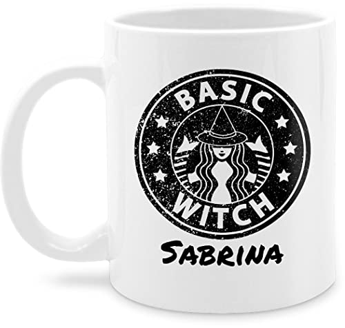 Tasse Tassen 325ml - Halloween - Coffee Witch Basic - Sterntaler Kaffee Hexe mit Wunschname - 325 ml - Weiß - hexen personalisierte witches haferl witcher name häferl mug cup teetasse kaffeetasse von Geschenk mit Namen personalisiert by Shirtracer