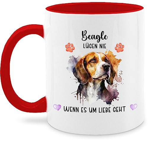 Tasse Tassen 325ml - Hunde - Beagle - Geschenk Hundebesitzern - 325 ml - Rot - hund hundemotiven personalisierte hundebesitzer hundemotiv dog name hunden hundemotive und von Geschenk mit Namen personalisiert by Shirtracer