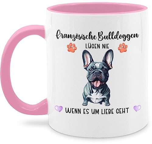 Tasse Tassen 325ml - Hunde - Französische Bulldogge - Geschenk Hundebesitzern - 325 ml - Rosa - hund hundemotiv name hundebesitzer personalisierte hunden eigenem geschenke und hundemotiven dog von Geschenk mit Namen personalisiert by Shirtracer