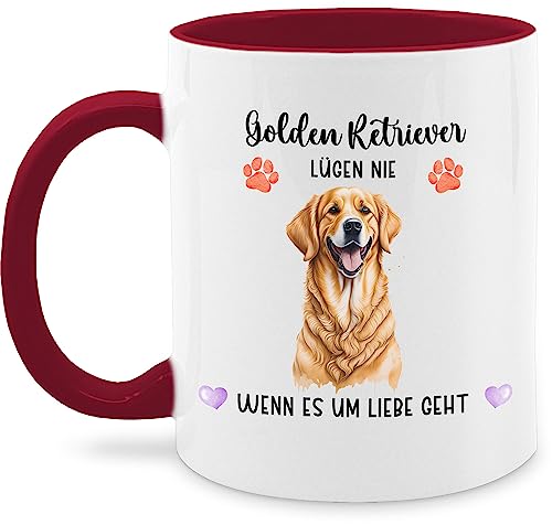 Tasse Tassen 325ml - Hunde - Golden Retriever - Geschenk Hundebesitzern - 325 ml - Bordeauxrot - motiv geschenke für hundemamas hundebesitzer kaffeetasse tasse, hundemotiv hund kaffeetassen von Geschenk mit Namen personalisiert by Shirtracer