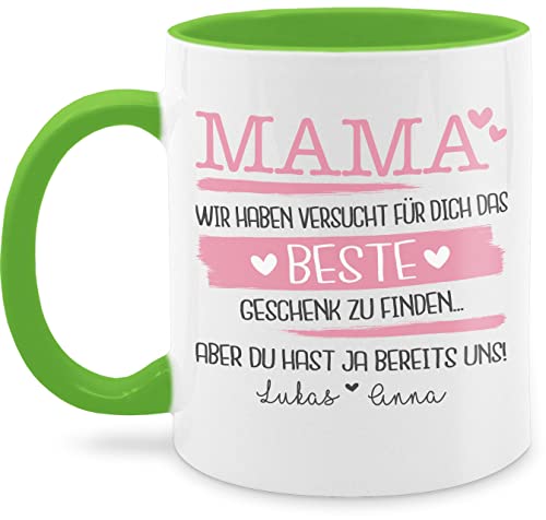 Tasse Tassen 325ml - Mama wir haben versucht für dich das beste Geschenk zu finden I Geschenk Mutter - 325 ml - Hellgrün - muttertagstasse mutti kaffeetasse mutter-tasse mom kaffeebecher von Geschenk mit Namen personalisiert by Shirtracer
