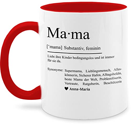 Tasse Tassen 325ml - Muttertag - Mama Geschenk Definition Weihnachten Substantiv Geschenkidee Geburtstag Mutti Danke sagen - 325 ml - Rot - geschenkideen für mütter mutter mum von Geschenk mit Namen personalisiert by Shirtracer