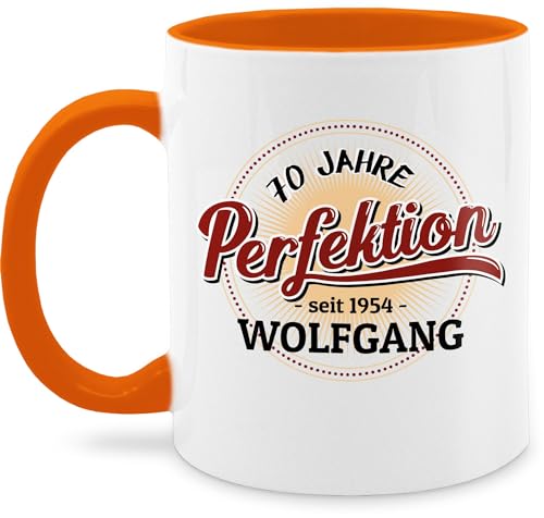 Tasse Tassen 325ml - 70. Geburtstag - 70 Jahre Perfektion - seit 1954-325 ml - Orange - geschenke zum 70sten mann und 70.+geburtstag geburtstagsgeschenk für männer sprüche name 70.geburtstag von Geschenk mit Namen personalisiert by Shirtracer