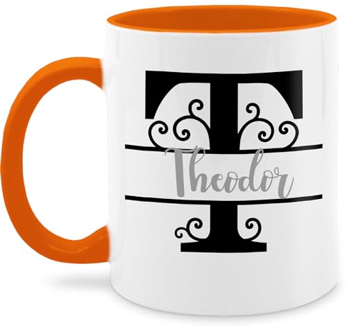 Tasse Tassen 325ml - Anfangsbuchstabe anpassbar Name - 325 ml - Orange - personalisierbare geschenke buchstaben als buchstabe dem personalisiertes individuellen peronaliertes eigenem initialen von Geschenk mit Namen personalisiert by Shirtracer