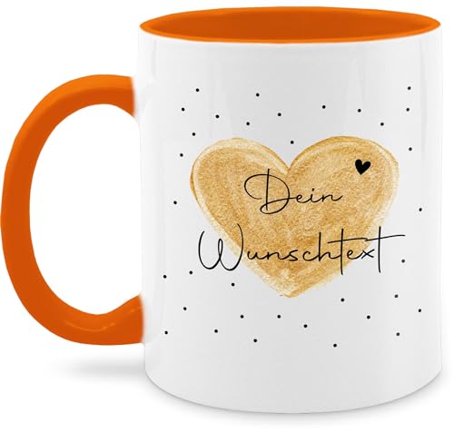 Tasse Tassen 325ml - Aufdruck selbst gestalten - Dein Wunschtext - 325 ml - Orange - motherday gift name drucken junggesellenabschied q9061 valentines day gifts for him text custom von Geschenk mit Namen personalisiert by Shirtracer