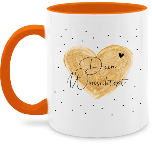 Tasse Tassen 325ml - Aufdruck selbst gestalten - Dein Wunschtext I Geschenk personalisiert Weihnachten I Vatertag I Muttertag I Geburtstag - 325 ml - Orange - kaffeetasse freundin custom mug von Geschenk mit Namen personalisiert by Shirtracer