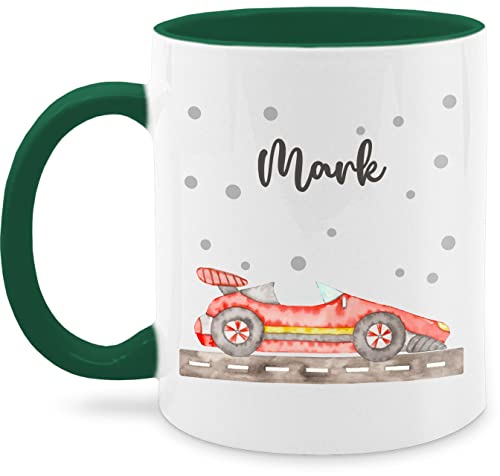 Tasse Tassen 325ml - Auto - Rennsemmel Flitzer Rennfahrzeug Rennsportwagen Sportwagen Rennwagen Rennauto - 325 ml - Petrolgrün - und name von Geschenk mit Namen personalisiert by Shirtracer