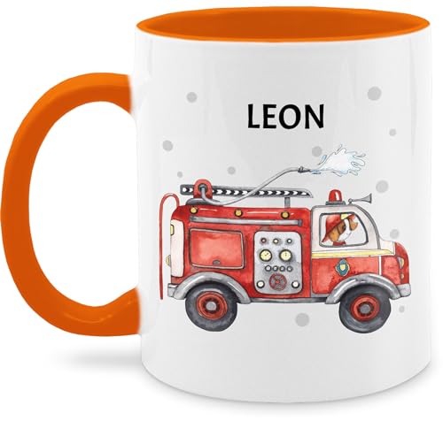 Tasse Tassen 325ml - Feuerwehr Auto Feuerwehrauto 112 Fire Truck Löschfahrzeug - 325 ml - Orange - geschenke personalisierte kinder personalisiertes name und für kind freiwillige feuerwehrfrau von Geschenk mit Namen personalisiert by Shirtracer