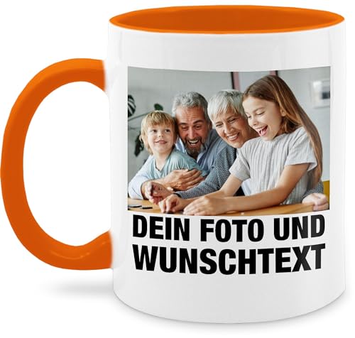 Tasse Tassen 325ml - Mit Foto eigenem Bild Text Name Wunschtext - 325 ml - Orange - geschenkbecher drucken lassen personalisierte geschenke für ihn selbst bedrucken gestalten individuell von Geschenk mit Namen personalisiert by Shirtracer