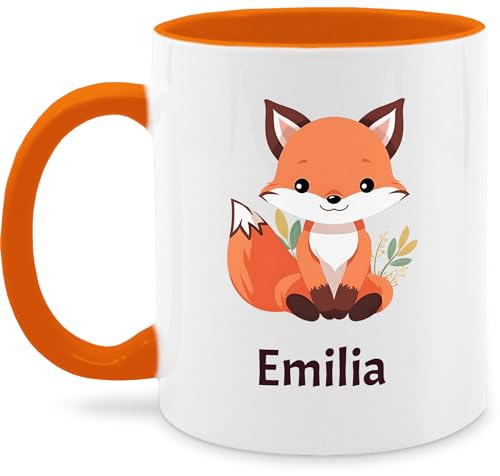 Tasse Tassen 325ml - Süßer Fuchs Wildtiere Raubtier - 325 ml - Orange - personalisierte +mit+fuchs name von Geschenk mit Namen personalisiert by Shirtracer