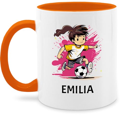 Tasse Tassen 325ml - Fußballerin Mädchen Fußball Spielerin Geschenk - 325 ml - Orange - fussball geschenke text fusball kind für fußballfans personalisiertes jungen fussballer fußballer druck von Geschenk mit Namen personalisiert by Shirtracer