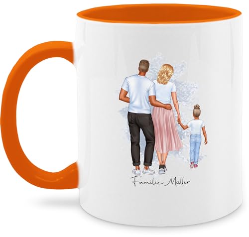 Tasse Tassen 325ml - zum Vatertag - Familie Mama Papa Kind - 325 ml - Orange - geschenke für väter personalisierte muttertag vater muttertagsgeschenk muttertagsgeschenke beste vatertagsgeschenk von Geschenk mit Namen personalisiert by Shirtracer