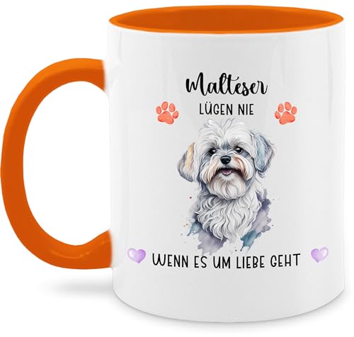 Tasse Tassen 325ml - Hunde - Malteser - Geschenk Hundebesitzern - 325 ml - Orange - hund name hundemotiv hundemotiven personalisierte und eigenem geschenke hunden hundebesitzer maltesern dog von Geschenk mit Namen personalisiert by Shirtracer