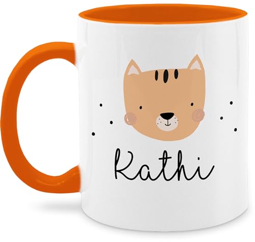 Tasse Tassen 325ml - Süße Katze Katzen Hauskatze Katzenmotiv Cat - 325 ml - Orange - katzentassen cats mug katzentasse katzenmotiven grosse namens druck und name personalisierte von Geschenk mit Namen personalisiert by Shirtracer