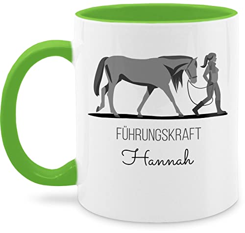 Tasse Tassen 325ml - Pferde - Führungskraft Pferd Reiterin - 325 ml - Hellgrün - groß pferdetassen pferdefan kaffeetasse pferdemotiv geschenke für reiterinnen personalisierte reit sachen von Geschenk mit Namen personalisiert by Shirtracer