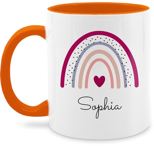 Tasse Tassen 325ml - Regenbogen Regenbögen - 325 ml - Orange - personalisierte name rainbow kaffeetasse von Geschenk mit Namen personalisiert by Shirtracer