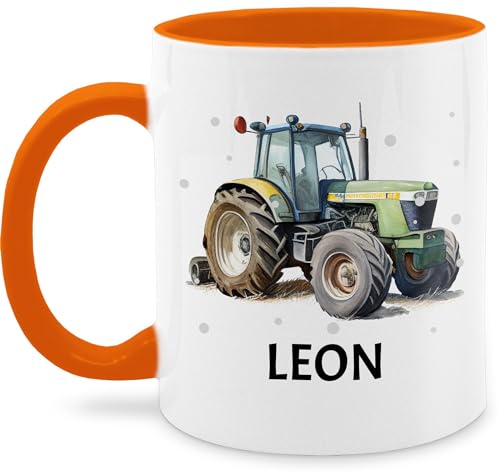 Tasse Tassen 325ml - Traktor - Trecker Name - 325 ml - Orange - personalisierte träcker grosse mann bauern tractors keramik personalisierbar kaffeetasse landwirt kinder bulldog für traktorfahrer von Geschenk mit Namen personalisiert by Shirtracer