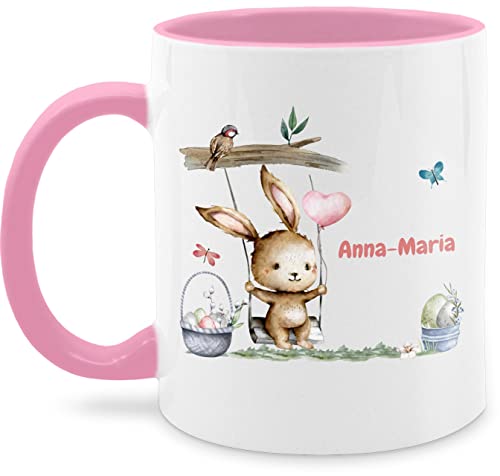 Tasse Tassen 325ml - Ostergeschenke - Hase Süß Kinder - 325 ml - Rosa - happy easter hasen oster geschenke osterhase scribble personalisierte ostern osterngeschenke hasenmotiv ostegeschenk von Geschenk mit Namen personalisiert by Shirtracer