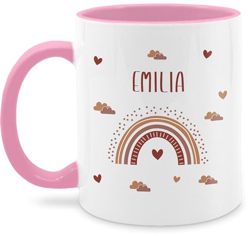 Tasse Tassen 325ml - Rainbow Regenbogen Farbenbogen - 325 ml - Rosa - name personalisierte und kaffeetasse mädchen kindertasse von Geschenk mit Namen personalisiert by Shirtracer