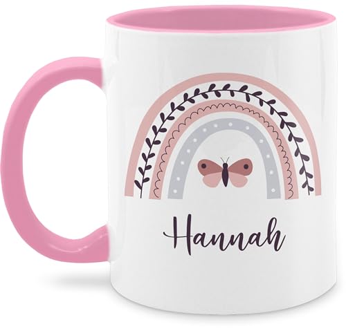 Tasse Tassen 325ml - Regenbogen Geschenk Regenbögen - 325 ml - Rosa - mädchen kaffeetasse rainbow keramik und personalisierte name von Geschenk mit Namen personalisiert by Shirtracer