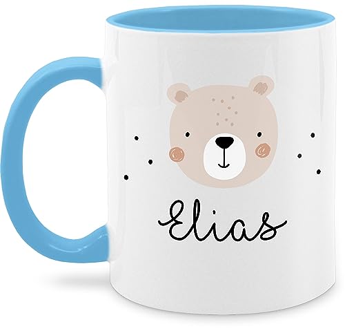 Tasse Tassen 325ml - Süßer Heller Bär Bärenmotiv Bären Bear - 325 ml - Hellblau - name bären-tasse bärchen teddy personalisierte geschenke kind und von Geschenk mit Namen personalisiert by Shirtracer