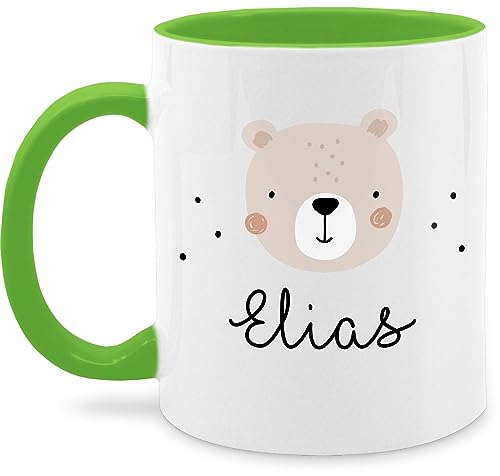 Tasse Tassen 325ml - Süßer Heller Bär Bärenmotiv Bären Bear - 325 ml - Hellgrün - name bären-tasse teddy bärchen geschenke kind personalisierte und von Geschenk mit Namen personalisiert by Shirtracer