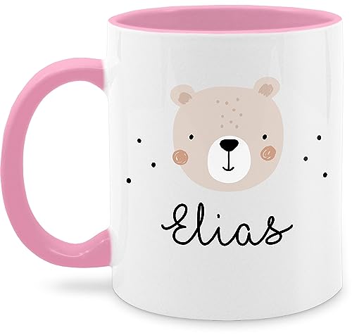 Tasse Tassen 325ml - Süßer Heller Bär Bärenmotiv Bären Bear - 325 ml - Rosa - name bären-tasse teddy bärchen personalisierte geschenke kind und von Geschenk mit Namen personalisiert by Shirtracer