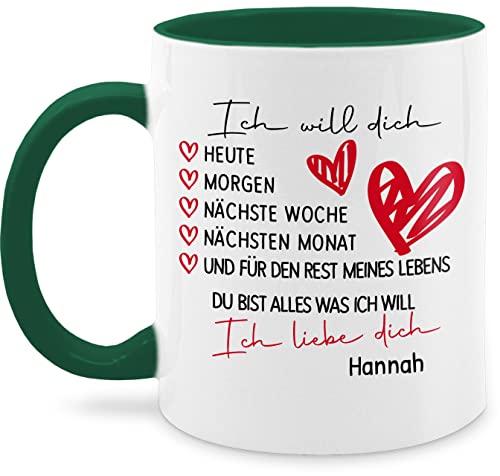 Tasse Tassen 325ml - Valentinstag Partner Freund & Freundin - Ich liebe Dich Geschenk - 325 ml - Petrolgrün - valentinstags geschenke für paare pärchen personalisierte valentinstagsgeschenk von Geschenk mit Namen personalisiert by Shirtracer