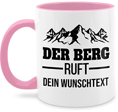 Tasse Tassen 325ml - Wandern - Der Berg ruft - Geschenk Berge - 325 ml - Rosa - geschenke für wanderer wander wunschname von Geschenk mit Namen personalisiert by Shirtracer