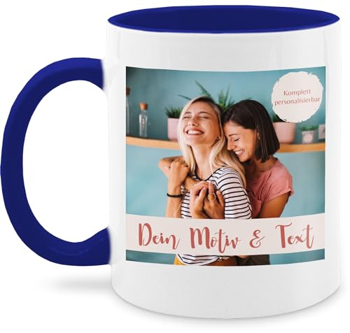 Tasse Tassen 325ml - eigenem - Foto Bild - 325 ml - Dunkelblau - geschenkbecher drucken lassen personalisierte geschenke selbst bedrucken für ihn text wunschtext gestalten individuell von Geschenk mit Namen personalisiert by Shirtracer