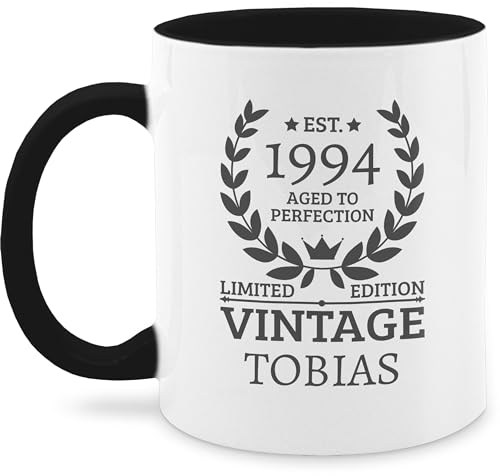 Tasse Tassen 325ml - 30. - Geschenk zum 30 Geburtstag Est 1994 Limited Edition - 325 ml - Schwarz - herren geschenke für dreißig 1993 kaffeetasse 30.geburtstag est. geb name jahre von Geschenk mit Namen personalisiert by Shirtracer