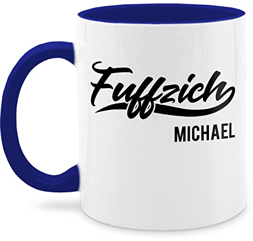 Tasse Tassen 325ml - 50. Geburtstag - Fuffzich - Lettering mit Name - 325 ml - Dunkelblau - personalisierte zum geburtstagstasse 50 50ziger nur noch eine pflanze kaffeetasse mann jahre 50.geburtstag von Geschenk mit Namen personalisiert by Shirtracer