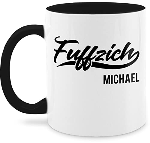 Tasse Tassen 325ml - 50. Geburtstag - Fuffzich - Lettering mit Name - 325 ml - Schwarz - fünfzigsten zum nur noch eine pflanze personalisierte 50 jahre 50.geburtstag kaffeetasse fünfzig teetasse von Geschenk mit Namen personalisiert by Shirtracer