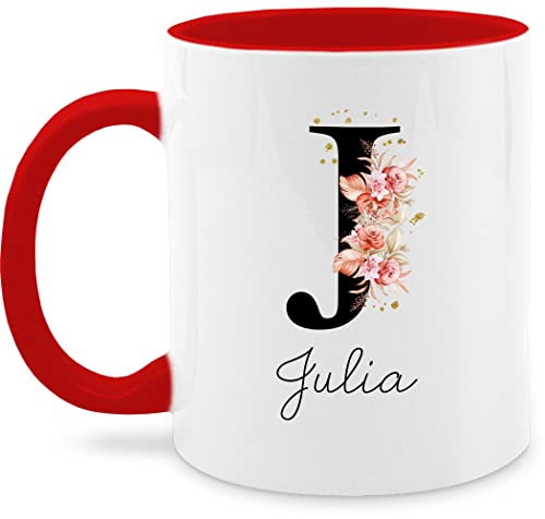 Tasse Tassen 325ml - Anfangsbuchstabe Name - Buchstabe - 325 ml - Rot - buchstaben selbst bedrucken personalisierte nur noch eine pflanze namens alphabet j kaffeehäferl kaffeetasse custom von Geschenk mit Namen personalisiert by Shirtracer