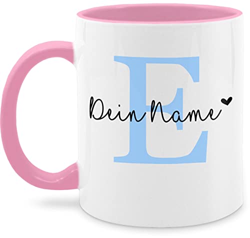 Tasse Tassen 325ml - Anfangsbuchstabe - Name anpassbar Buchstabe Herzchen - 325 ml - Rosa - bedrucken personalisiertes geschenke lebenspartner personalisierte selbst gestalten kaffeetasse buchstaben von Geschenk mit Namen personalisiert by Shirtracer