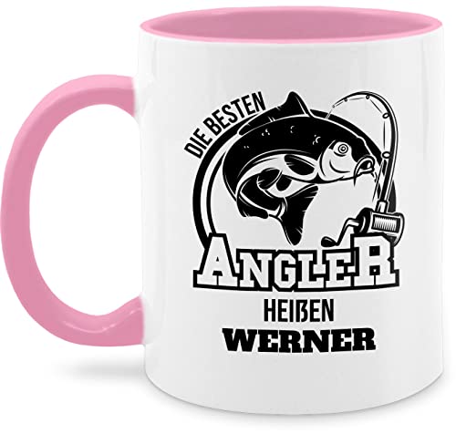 Tasse Tassen 325ml - Angeln - Angler Geschenk - 325 ml - Rosa - angler+tasse angel geschenke name fisch fischen angelzubehör personalisierte sachen geschenk+für+angler von Geschenk mit Namen personalisiert by Shirtracer