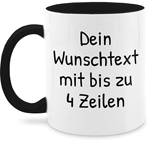 Tasse Tassen 325ml - Aufdruck selbst gestalten - Wunschdruck Text Namen - 325 ml - Schwarz - personalisierte drucken kita beschriften lassen kaffeetasse personalisieren individueller selber machen von Geschenk mit Namen personalisiert by Shirtracer