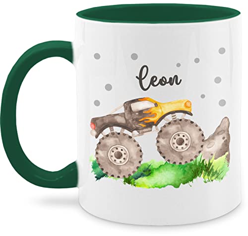 Tasse Tassen 325ml - Auto - Monstertruck Monster Truck Off Road Bigfoot 4x4 Pick-up Geländewagen - 325 ml - Petrolgrün - sportwagen und name monster+truck von Geschenk mit Namen personalisiert by Shirtracer